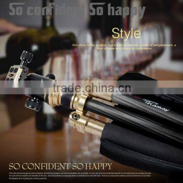 Inverse folded design travel professional pure carbon fiber DSLR digital high quality camera tripod