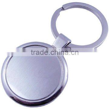 round shaped customized metal keychain