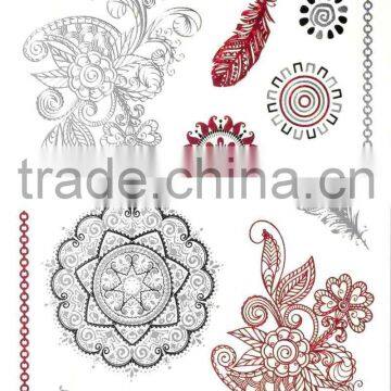 2015 New Design Gold Metallic Tattoo Sticker