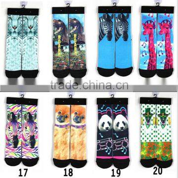 Factory wholesale 3D digital print sublimation socks