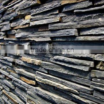 Real Factory Price Black Slate Thin Strip Cultured Stone