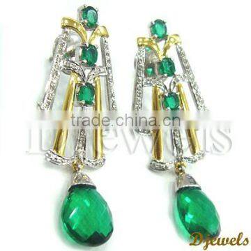 Diamond Gold Earrings, Diamond Gemstone Earrings, Diamond Jewellery