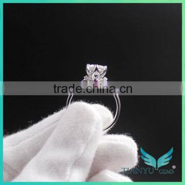 Engagement Rings Moissanite Rings With 6.5mm EF Loose Gemstone, Online Jewellery Wholesale Synthetic Diamond Rings photo-5