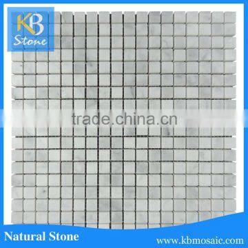 square bianco carrara 5/8 inch natural stone mosaic