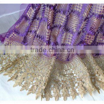Newest Design African Purple Beautiful Wedding Bridal Lace Fabric Wholesale