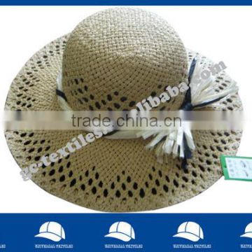 natural straw hat with paper rope