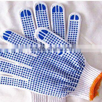 PVC dotted working gloves/garden safety gloves/string knitted cotton gloves/comfortable gloves/cotton gloves