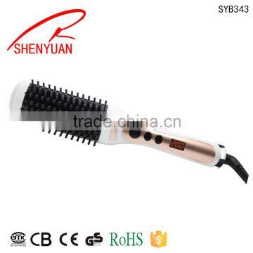 Electric Hair Straightener Brush With LED Hair Straightening Treatments