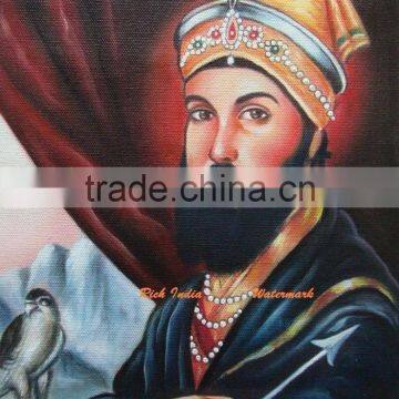 Punjab Art Guru Gobind Singh Sikhism Temple Sikh Religion Canvas Oil Painting