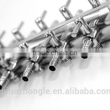 8mm Inlet 4mm Outlet One Way in 14 Way Out Metal Air Control Valve Both for Liquid