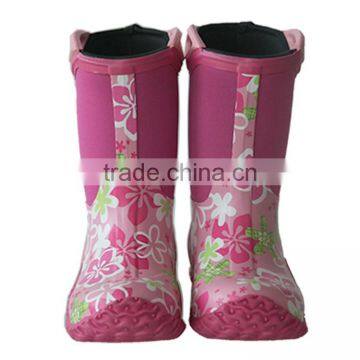 kids insulated fashion waterproof neoprene rain boots