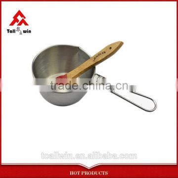 Stainless steel bbq sauce pot with silicone basting brush