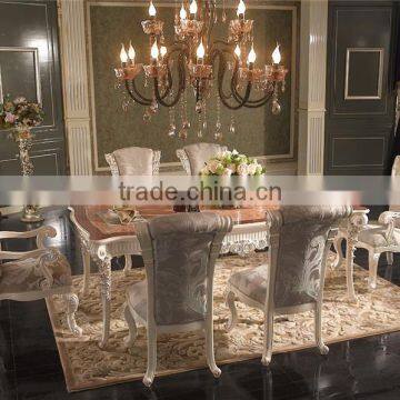 Empire Style Edge Dedicated Carved Armless Dining Chair With Silver Foil, Neoclassical Leather Chair photo-6