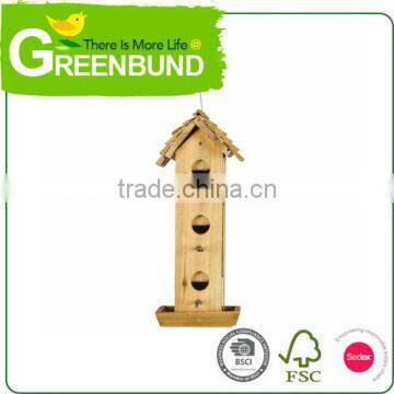 Bird Feeder Hanging Standing House Wooden Wild Bird Care photo-3