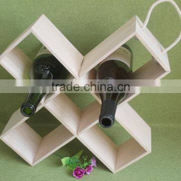 Changeable multifunctional professional design portable DIY wood wine box adjustable wood wine rack with top handle