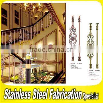 Interior Artistic Floor Mounted Cast Aluminum Stair Handrail