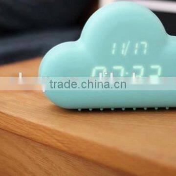 Ultra Mute voice control Snooze Bedside clock clouds shape alarm clock led digital calendar display wall clock