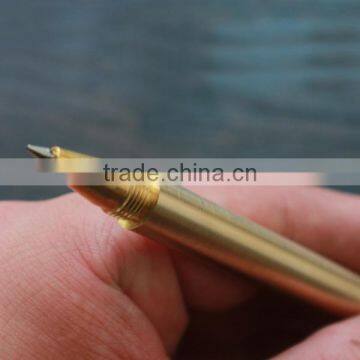 Retro Brass Signature Pen, Portable Hand-Polished Copper Pen Handmade photo-4