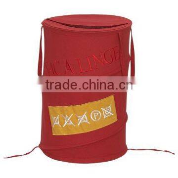 Red Folding Cotton Laundry Basket