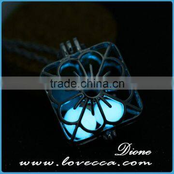 Plating Platinum+Sky Blue Luminous Fahion Luminous Stone Necklace Essential Oil Diffuser Glow in the Dark Necklace photo-6