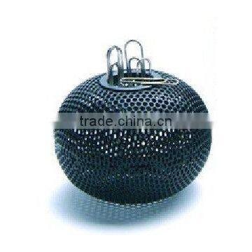 Round Spherical Metal Mesh Desktop Magic Clips Holder photo-2