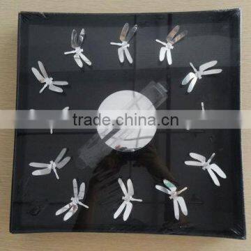 Acylic 3D Dragonfly Mirror Sticker Clock