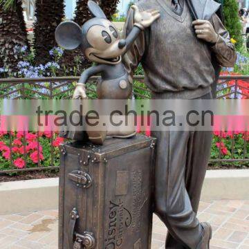 Bronze Mickey Mouse Statue With Famous Man Sculpture photo-2