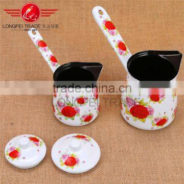 3pcs OEM Full Deca Enamel Arabic Coffee Pot / Coffee Jug for Turkish Coffee photo-2