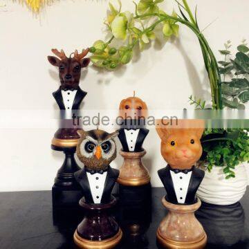 NEW design resin candlestick animal shape decorative wax Candle