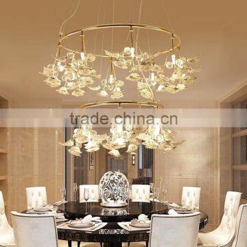 Royal Exquisite Handmade Porcelain and Crystal Green Floral Chandelier for Dining Room BF12-04284b photo-2