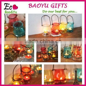 Multicolour Glass Candle Holder Fashion Mousse Small Vase Ball Custom Wholesale Wedding Decoration Candlestick