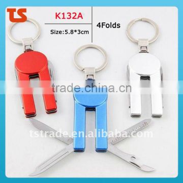 2014 Mini Cute design LED metal utility keychain gift knife K132A.