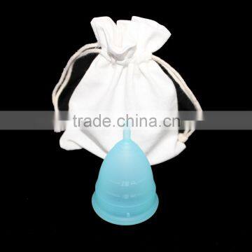 Silicone FDA and CE Approved Reusable Blue Menstrual Cup