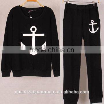 Letter Geometric Print Hoodies Pants Sets Women Sport Wear Loose Suit Tracksuit photo-4