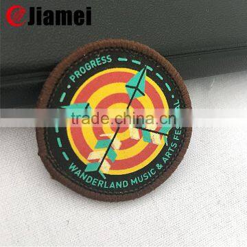 Factory cheap made woven patches with safety pin