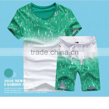 Custom 100% Polyester Digital Printing Colorful 2 Piece Latest Design Leisure Men Suit photo-3