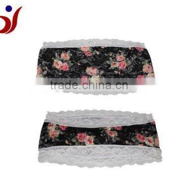 sexy lace tube top bra with rose print stylish design exquistie inner underwear wholesale for sexy ladies (accept OEM)