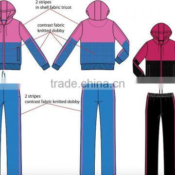 2016 Women Sports Clothes Running wear Riding wear Ladies hoodies trainer sets