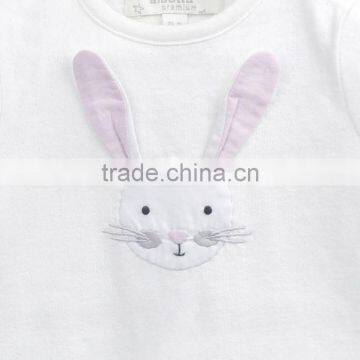 Latest Wholesale Fashion Baby Apparel Children Clothing 2017 Clothes Embroidery Cotton Custom Summer Baby White T-shirt photo-2