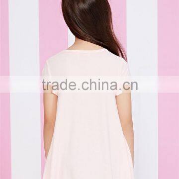China Wholesale Girl's Long Style Print Pattern t Shirt Made in China photo-4