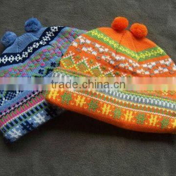 winter warm acrylic lovely kids knitted hat