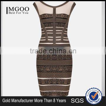 MGOO Imported Women Wholesale Dresses OEM/ODM Vintage Print Sleeveless Cocktail Dress Sheath Sexy Party Dress H290 photo-5