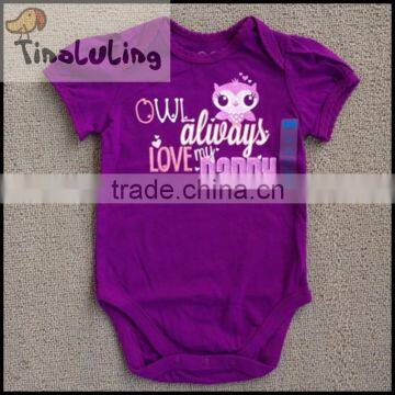 fashion baby girls purple owl print baby bodysuits for 3-24Months