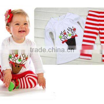 Kids Christmas Outfit Girls Ruffle New Years Clothes Sets Boutique photo-3