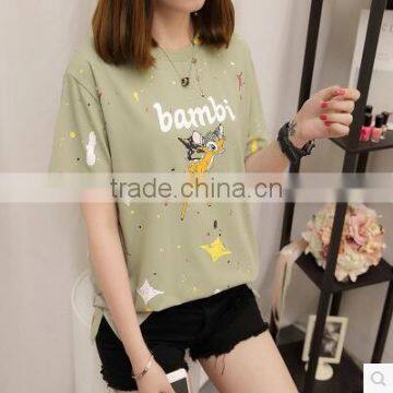 Short Sleeve T-shirt Female Loose White Summer Wear New Embroidery Clothes photo-3