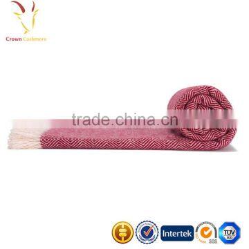 Hot Sale Wool Cashmere Blended Woven Travel Throws Blankets photo-2