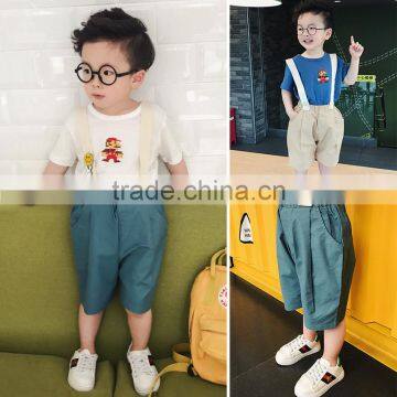 S16956A Summer 2017 New Children Clothes Cotton Kids Suspender Pants