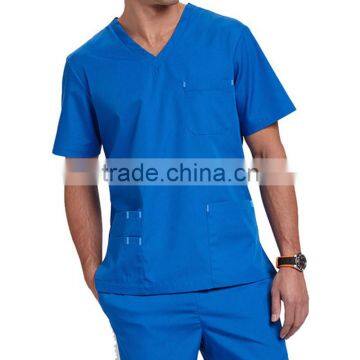 Unisex V-Neck Medical Scrub Top With Multi Pockets photo-2