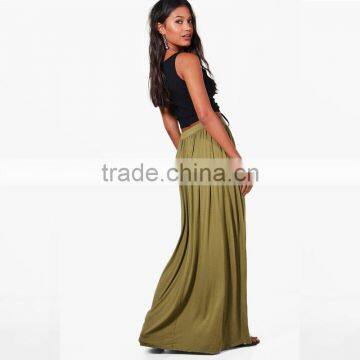 Drapey Hippie Boho Style Casual Women's Maxi Skirt With Pockets photo-3