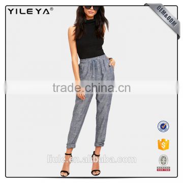 knitted style high class navy ladies slimming pants